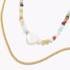 Madewell Mother of Pearl Heart Necklace Set